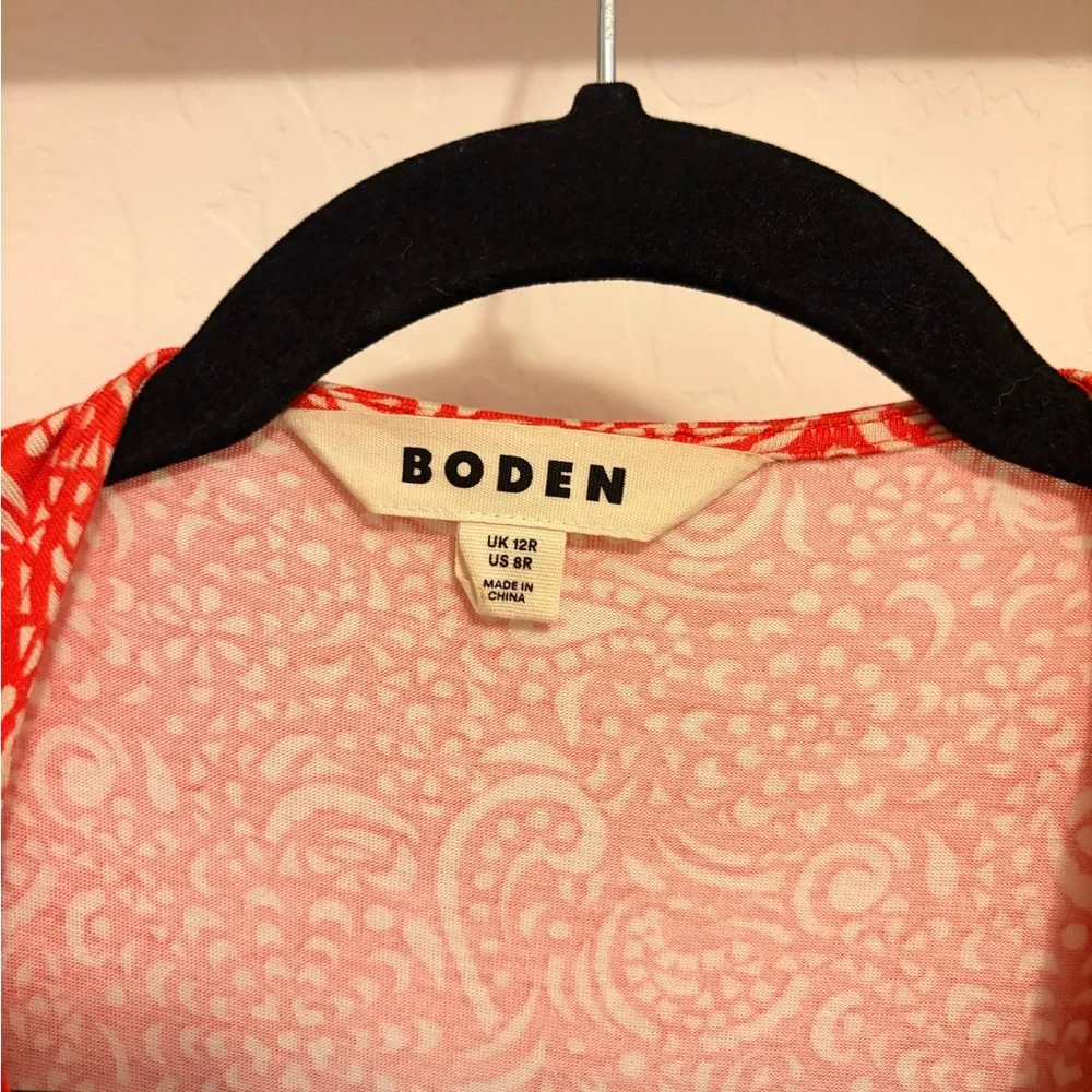 Boden Red Paisley Wrap Midi Dress - Picture 5 of 5